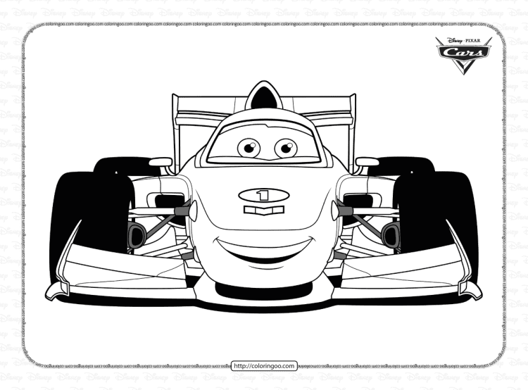 Disney Pixar Cars Francesco Bernoulli Coloring Page