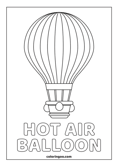 hot air balloon coloring pages