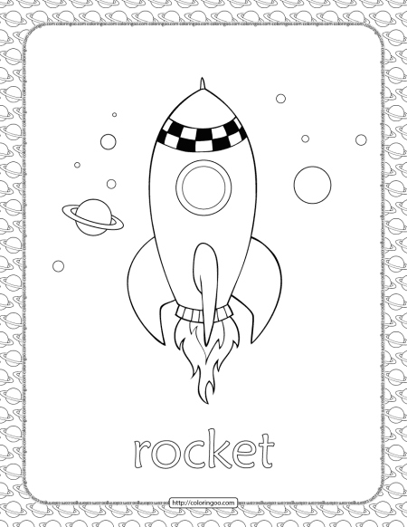 rocket coloring page 1