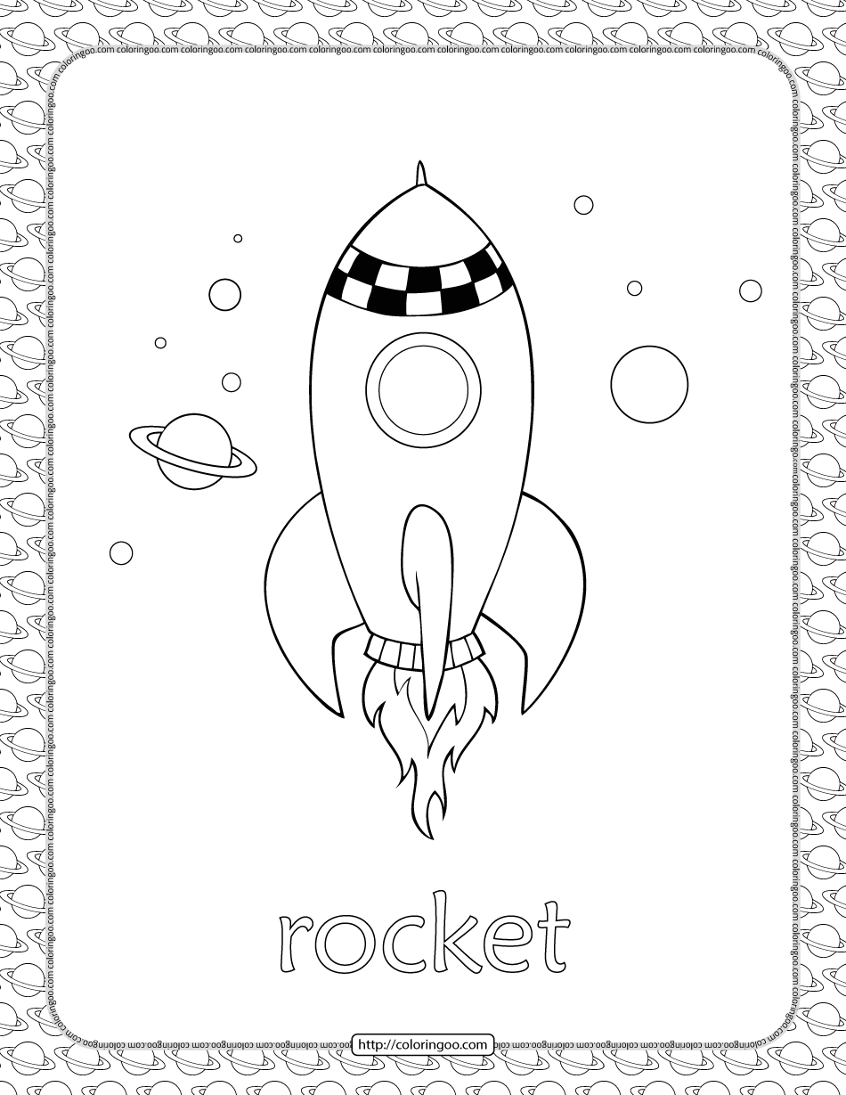rocket coloring page 1