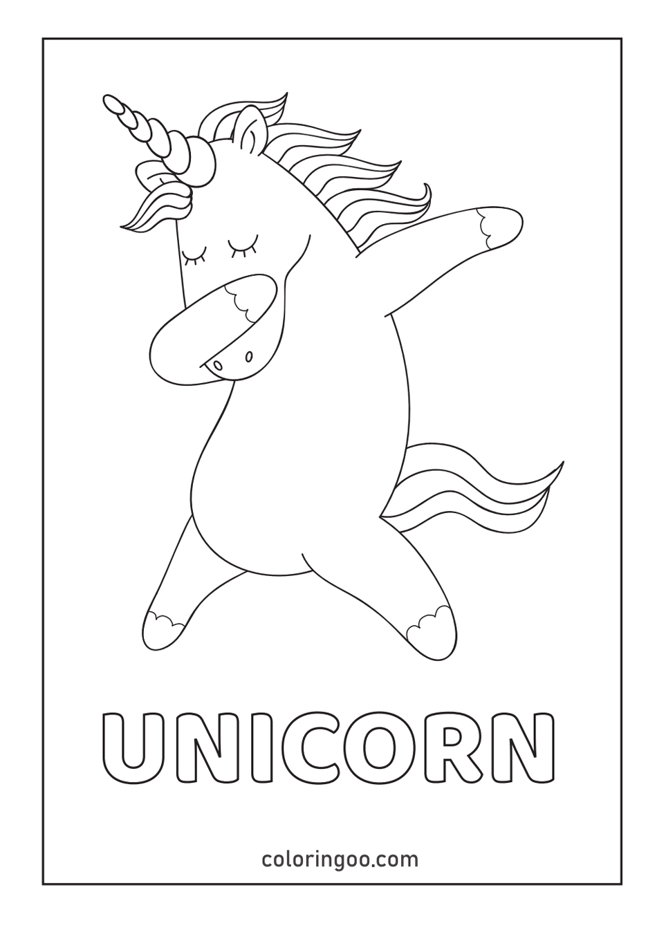 Unicorn Printable Coloring Page Pdf