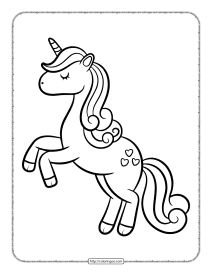 unicorn printable coloring page pdf