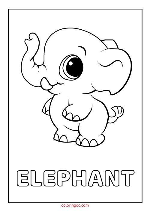 elephant printable coloring pages for kids