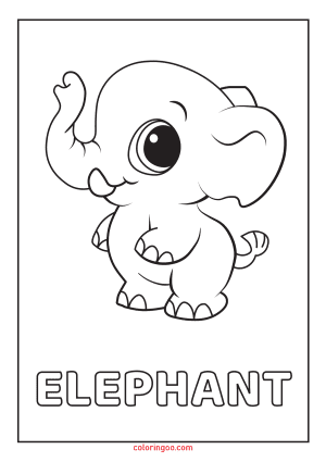 Elephant Printable Coloring Pages for Kids