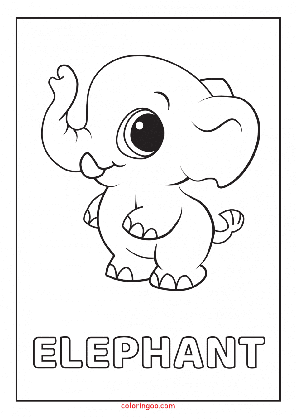 Elephant Printable Coloring Pages for Kids