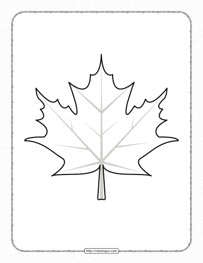 leaf printable coloring pages for kids