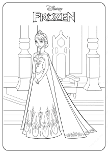 Frozen Elsa Printable Coloring Sheet