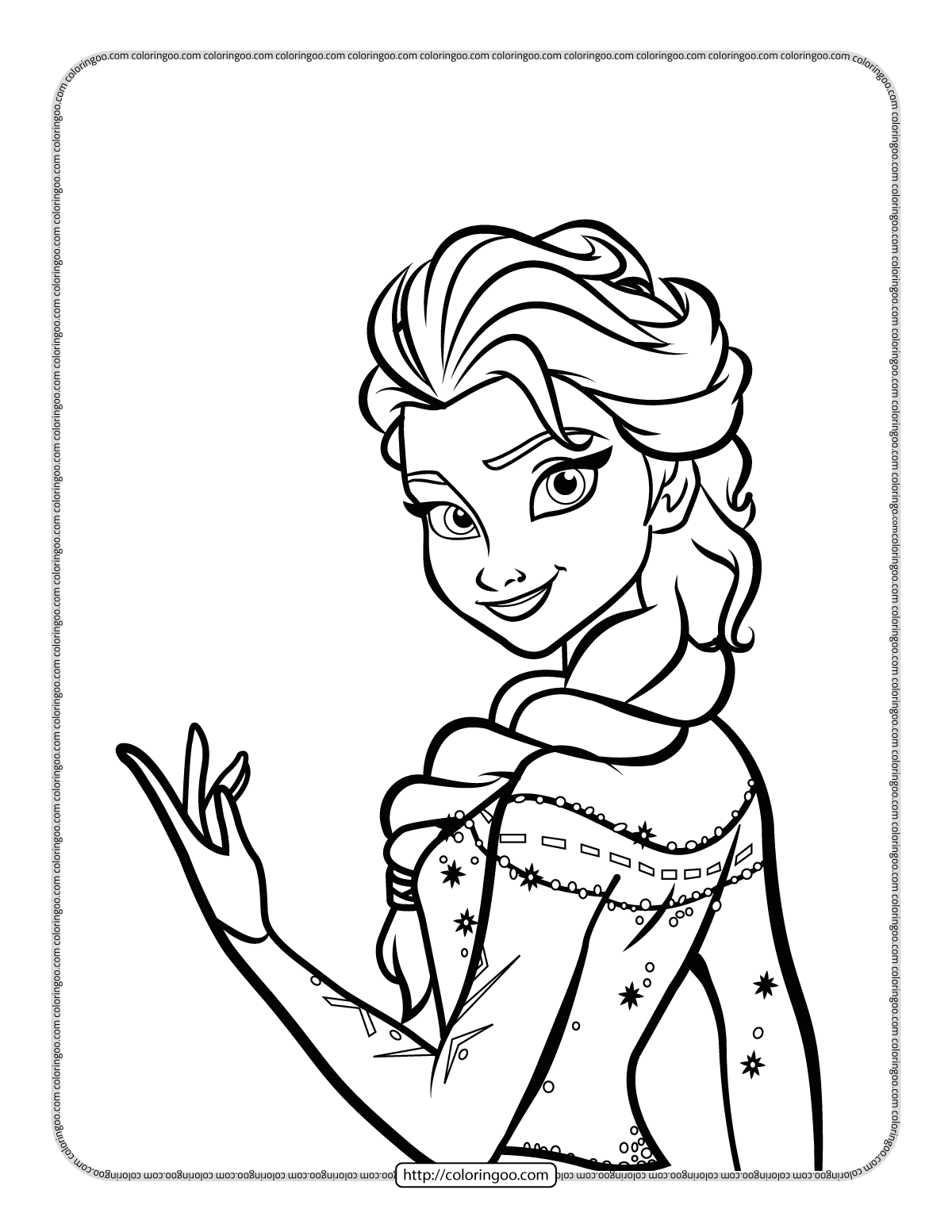 frozen elsa printable coloring pages for kids