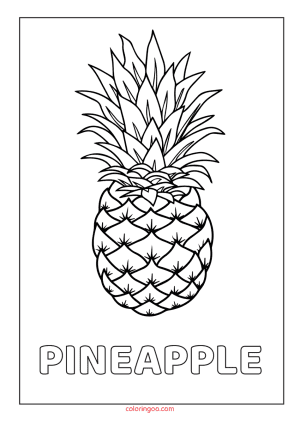 pineapple printable coloring drawing pages for kids
