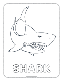 printable shark coloring pdf pages for kids