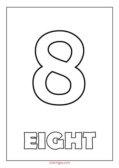 eight number coloring page