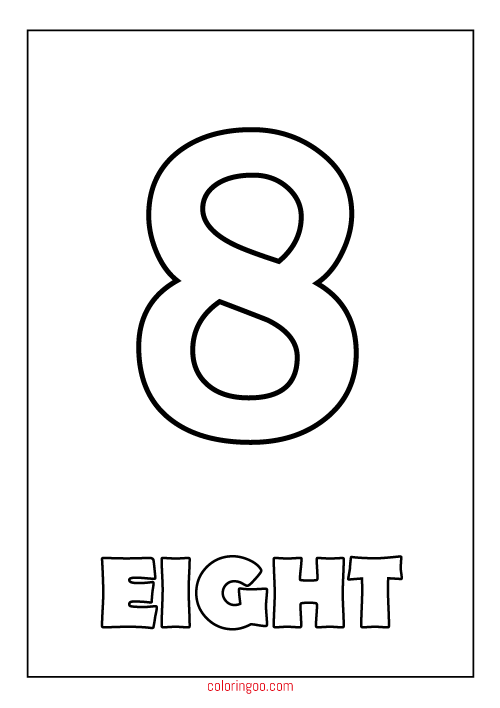 number eight coloring page