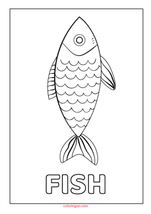 Printable Fish Coloring Page (PDF) for Kids