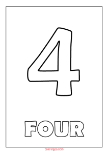 four number coloring page