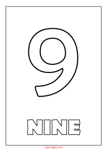 nine number coloring page