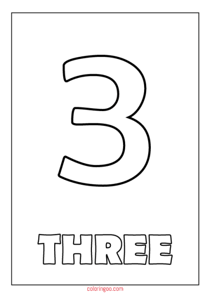 three number coloring page