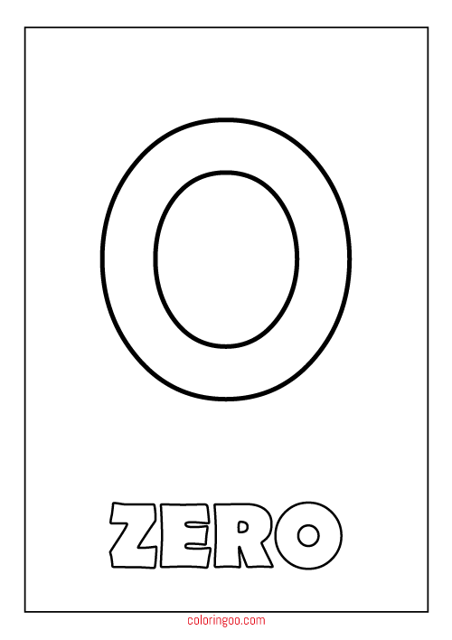 Number Zero Coloring Page Number 0 Coloring Pages ColoringAll These Number Coloring Pages