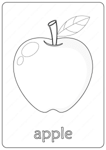 Printable Cute Apple Coloring Pages PDF