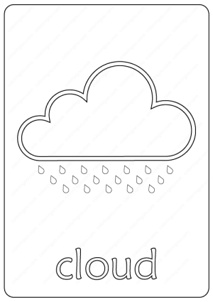 Printable Cloud Coloring Page - Book PDF