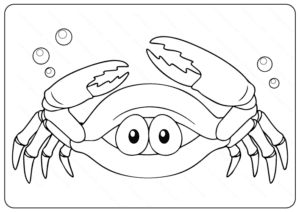 Printable Cute Crab Coloring Pages PDF