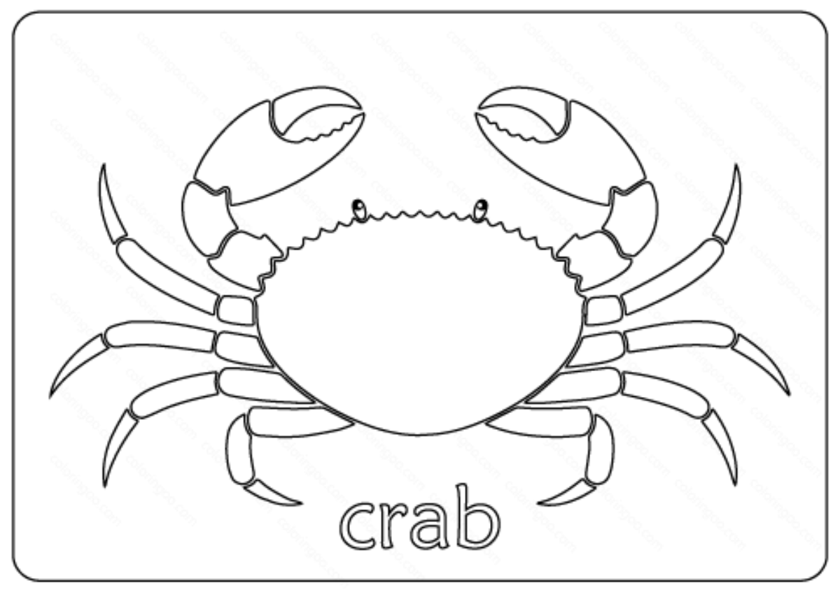 Printable Cute Crab Coloring Pages Pdf