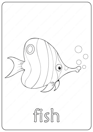 Printable Fish Coloring Page - Book PDF