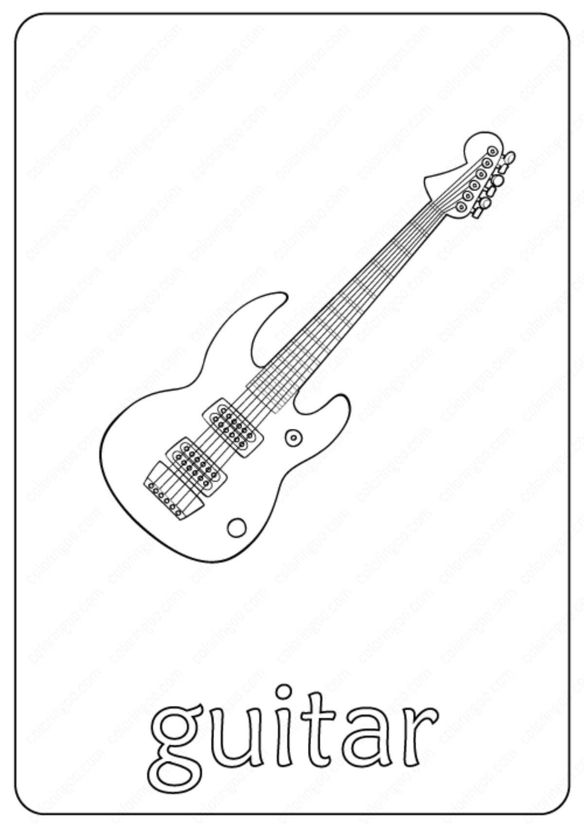 45+ awesome pics Guitar Coloring Page : Acoustic Guitar Clip Art