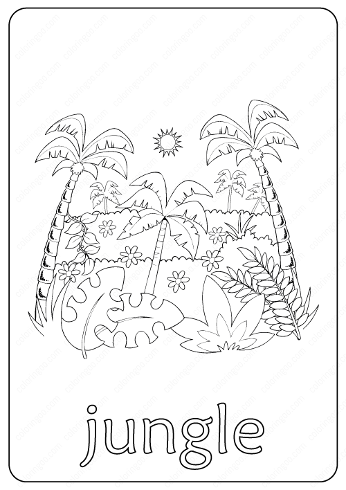 Printable Jungle Coloring Page – Book PDF
