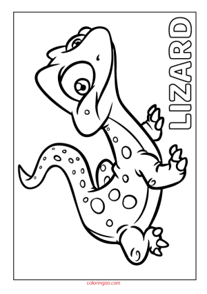 Printable Lizard Coloring Page (PDF) for Kids