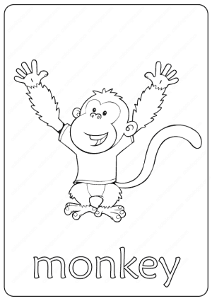 Printable Monkey Coloring Page - Book PDF