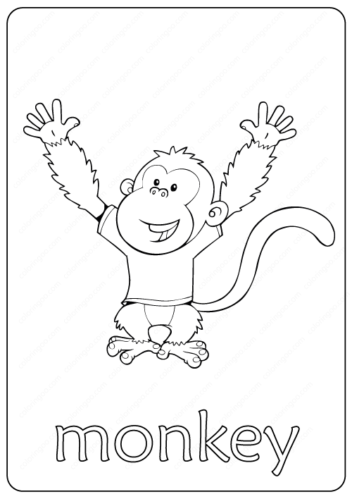 Printable Monkey Coloring Page – Book PDF