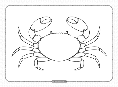 printable cute crab coloring pages pdf