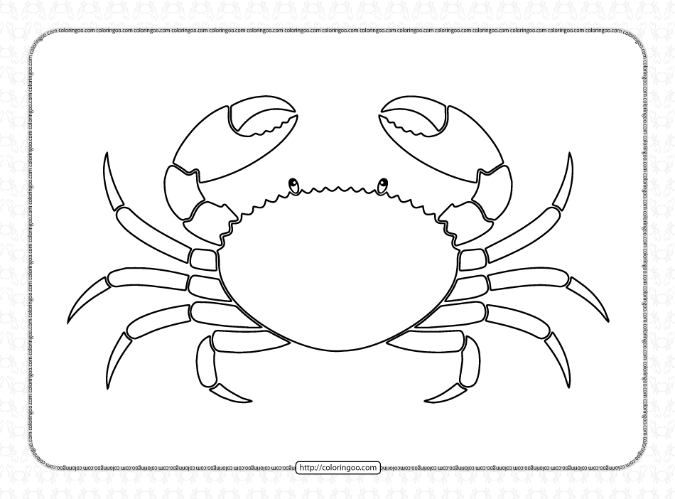 printable cute crab coloring pages pdf