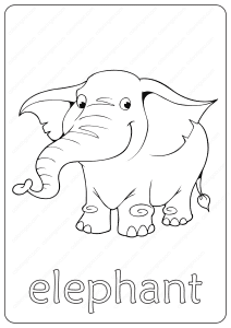 Printable Elephant Coloring Page - Book PDF