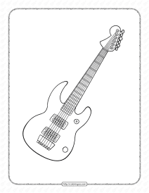 printable guitar coloring page book pdf