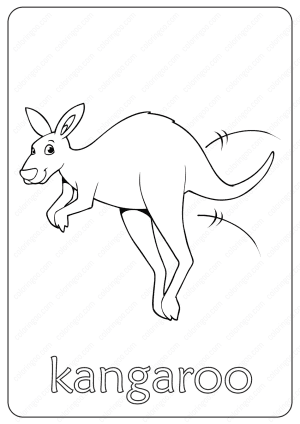 Printable Kangaroo Coloring Page - Book PDF
