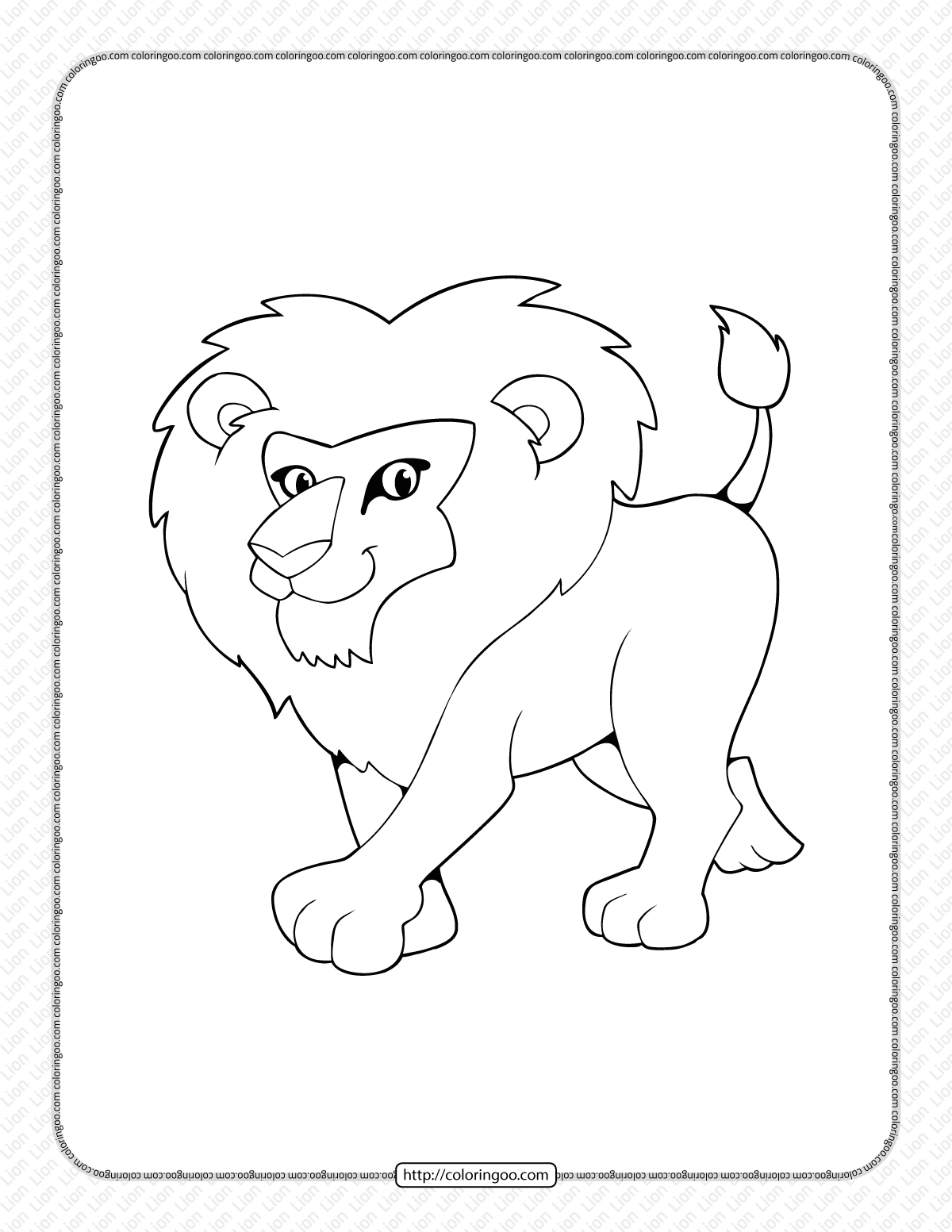 printable lion coloring page book pdf 1