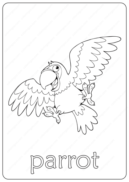 printable parrot coloring page book pdf