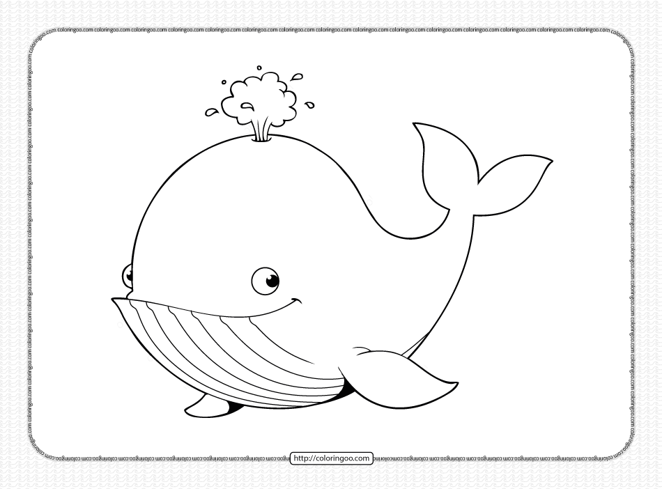 printable whale coloring page book pdf