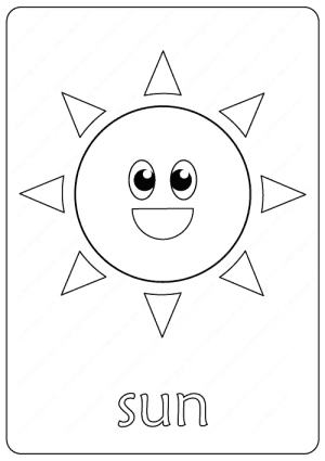 Printable Sun Coloring Page - Book PDF