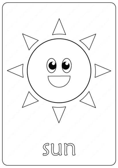 sun coloring page