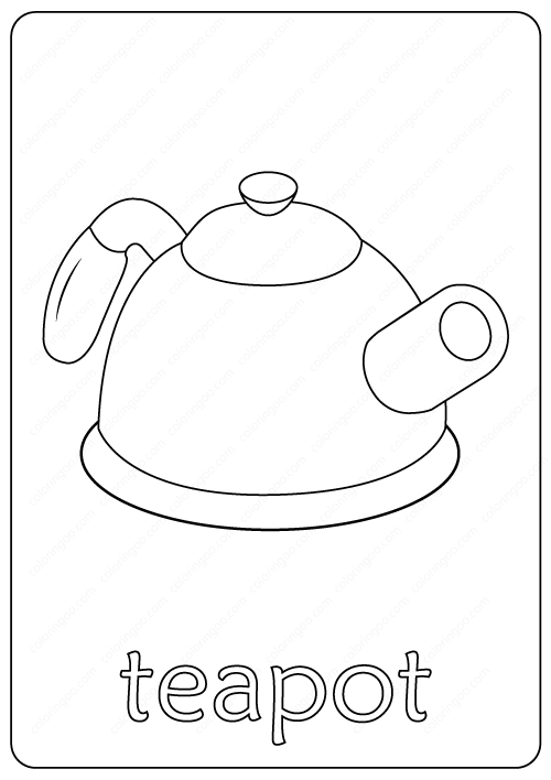 teapot coloring page