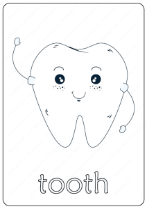 tooth coloring page