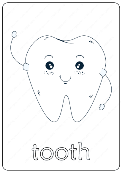 tooth coloring page