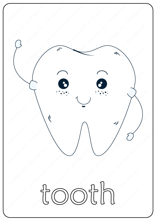 Printable Tooth Coloring Page – Book PDF