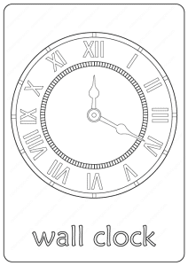 wall clock coloring page