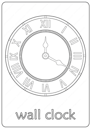 Printable Wall Clock Coloring Pages PDF