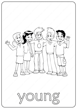 Printable Young Coloring Page - Book PDF