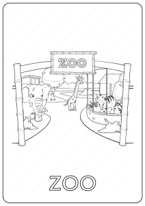 zoo coloring page