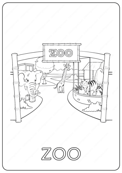 zoo coloring page